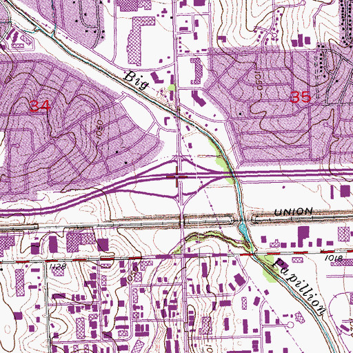 Topographic Map of Interchange 448, NE
