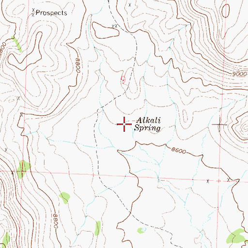 Topographic Map of Alkali Spring, CO