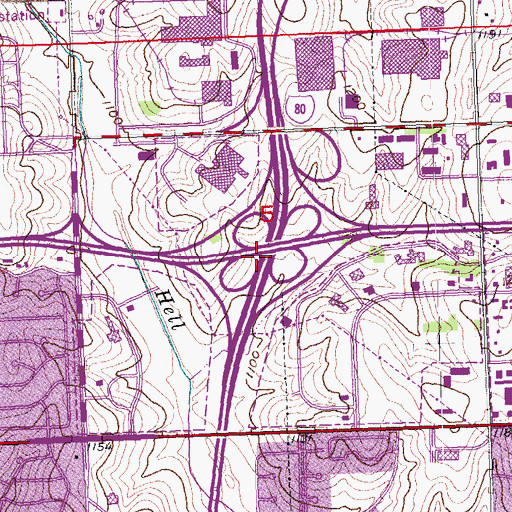 Topographic Map of Interchange 445, NE