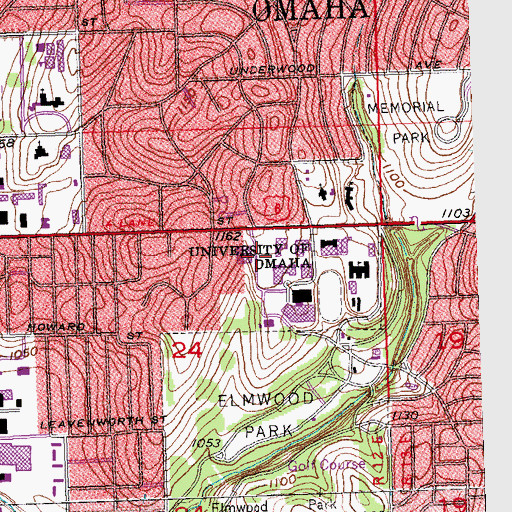 Topographic Map of Henningson Memorial Campanile, NE