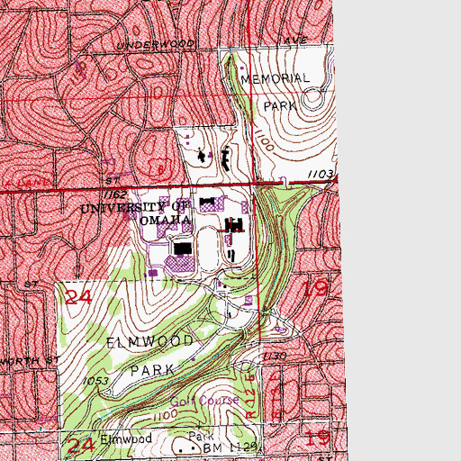 Topographic Map of Arts and Sciences Hall, NE