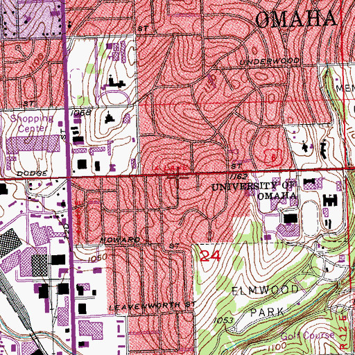 Topographic Map of W H Thompson Alumni Center, NE