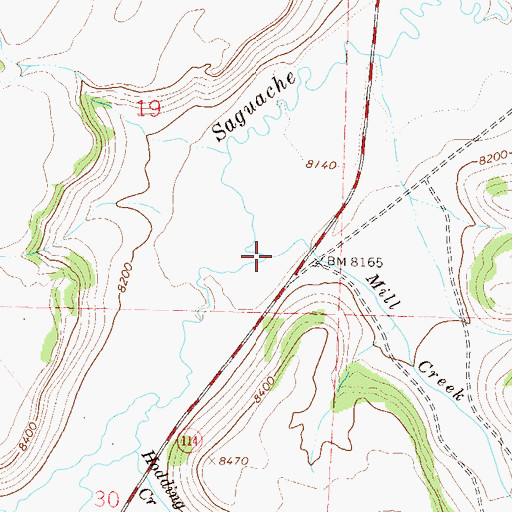 Topographic Map of Mill Creek, CO