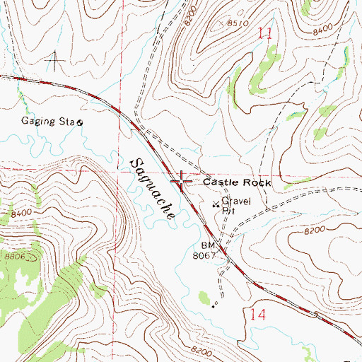 Topographic Map of Castle Rock, CO