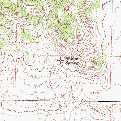 Topographic Map of Garcia Spring, CO