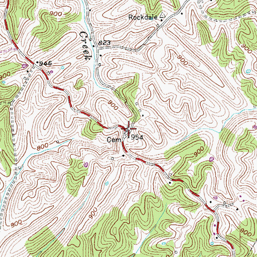 Topographic Map of Old Beechwood Road Cemetery, KY