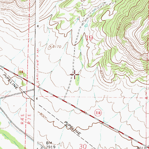 Topographic Map of Dry Gulch, CO