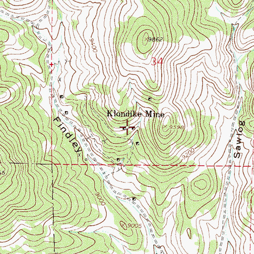 Topographic Map of Klondike Mine, CO