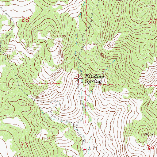Topographic Map of Findley Spring, CO