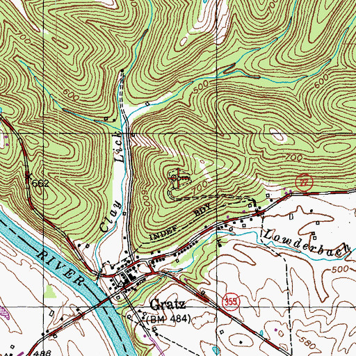 Topographic Map of Mount Minish Cemetery, KY