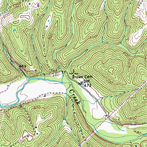 Topographic Map of Roberts Cemetery, KY