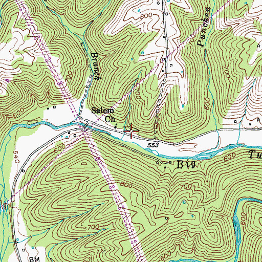 Topographic Map of Salem Church Cemetery, KY