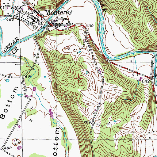 Topographic Map of Sanders Cemetery, KY