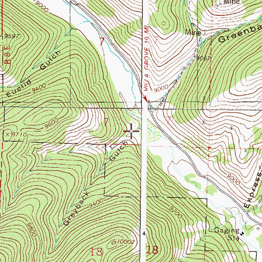 Topographic Map of Greyback Gulch, CO