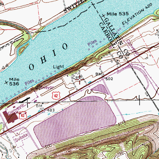 Topographic Map of Blanton Cemetery, KY