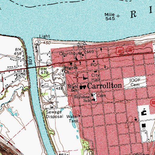 Topographic Map of City Cemetery (historical), KY