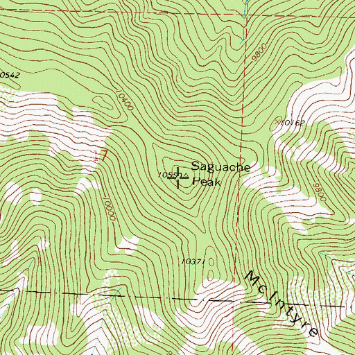 Topographic Map of Saguache Peak, CO