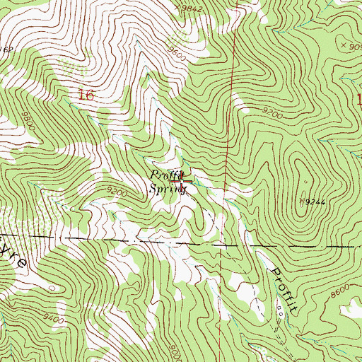 Topographic Map of Proffit Spring, CO