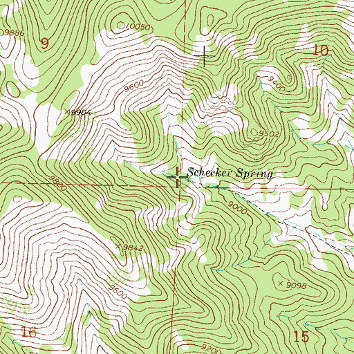 Topographic Map of Scheeker Spring, CO