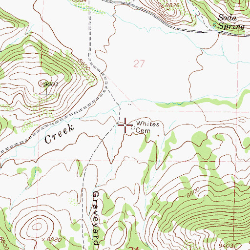 Topographic Map of Whites Cemetery, CO