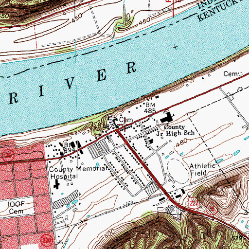 Topographic Map of Gaunt Cemetery, KY