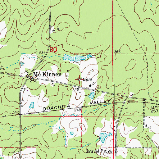 Topographic Map of Good Hope Methodist Church Cemetery, AR
