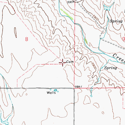 Topographic Map of Catholic Cemetery, CO