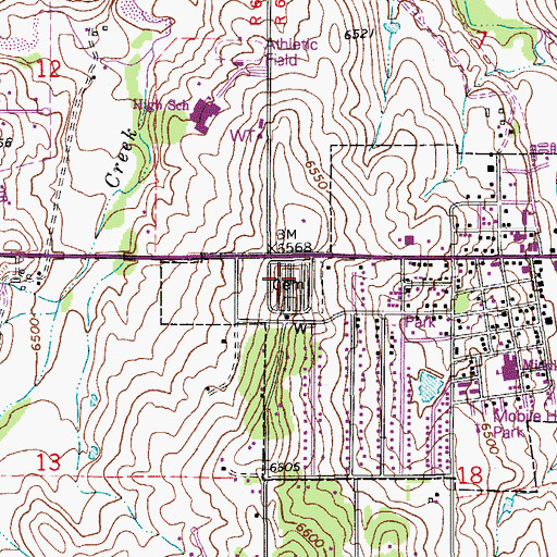 Topographic Map of Elizabeth Cemetery, CO