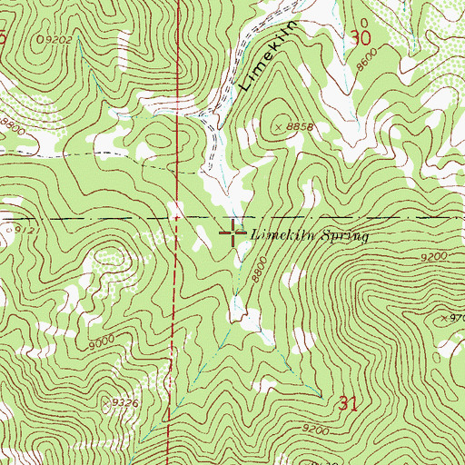 Topographic Map of Limekiln Spring, CO