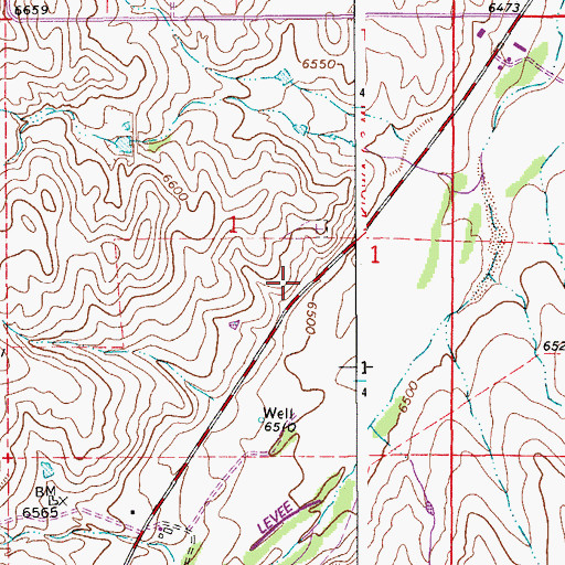 Topographic Map of Kiowa Old Cemetery, CO