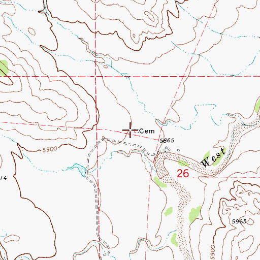 Topographic Map of Wiedemeyer - Brockman Cemetery, CO