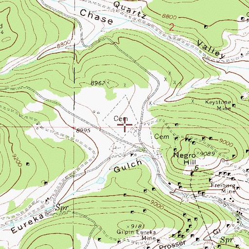 Topographic Map of Catholic Cemetery, CO