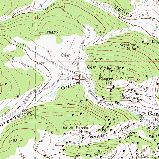 Topographic Map of Foresters Cemetery, CO