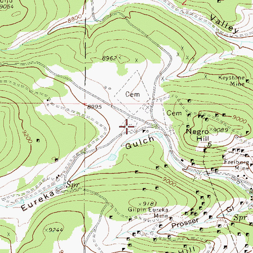 Topographic Map of Independent Order of Oddfellows Cemetery, CO