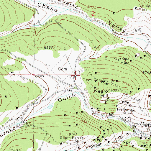 Topographic Map of Knights of Pythias Cemetery, CO