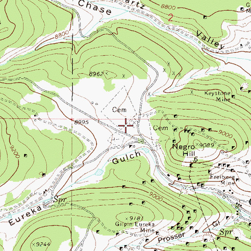 Topographic Map of Red Men Lodge Cemetery, CO