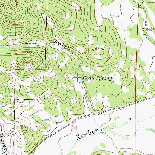 Topographic Map of Cody Spring, CO