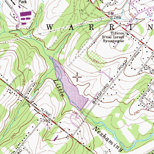 Topographic Map of Bradford Reservoir Recreation Area, PA