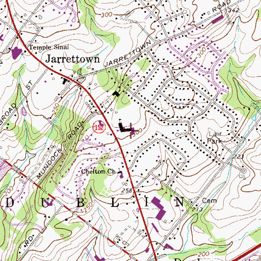 Topographic Map of Jarrettown Elementary School, PA