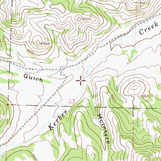Topographic Map of McIntyre Gulch, CO