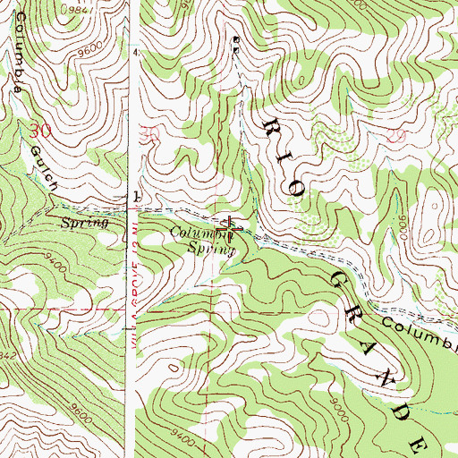 Topographic Map of Columbia Spring, CO