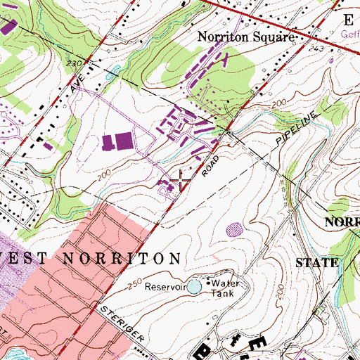 Topographic Map of Whitehall Elementary School, PA