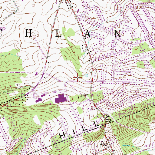 Topographic Map of Lionville Middle School, PA