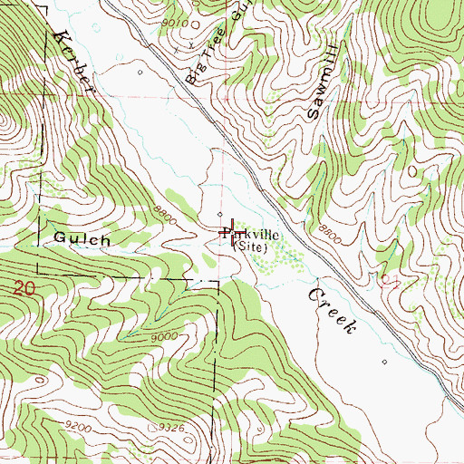 Topographic Map of Parkville, CO