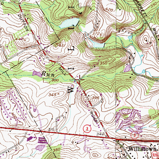 Topographic Map of George Smedley Run, PA