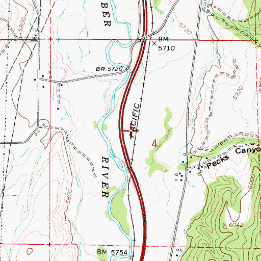 Topographic Map of Union Pacific Rail Trail, UT