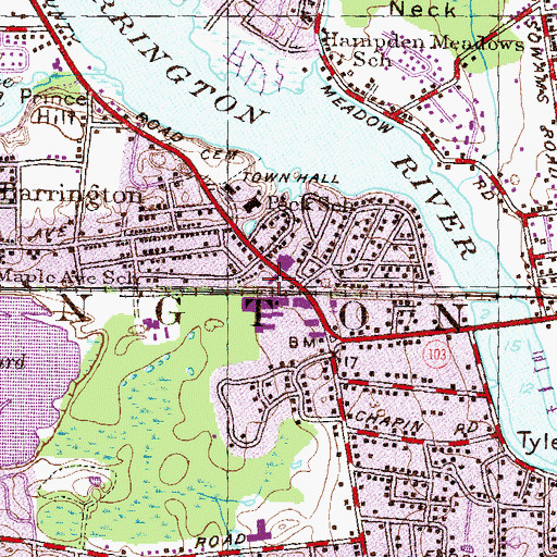 Topographic Map of Barrington Preservation Society Museum, RI