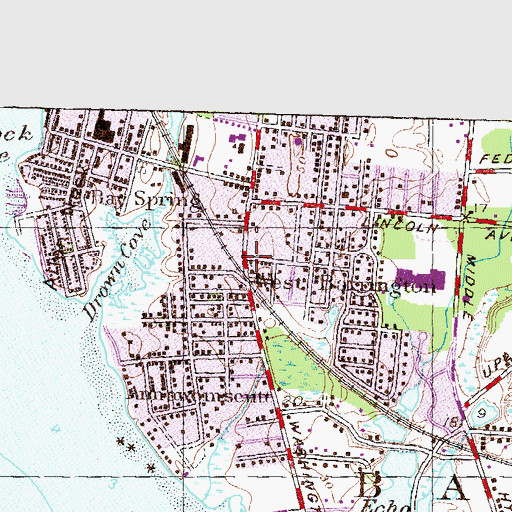 Topographic Map of Barrington United Methodist Church, RI