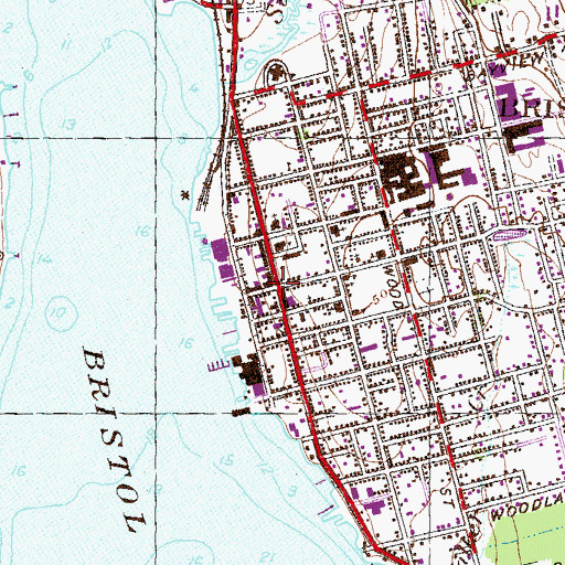 Topographic Map of Bristol Customhouse, RI