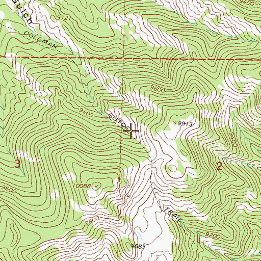 Topographic Map of Coleman Cutoff Trail, CO